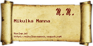 Mikulka Manna névjegykártya